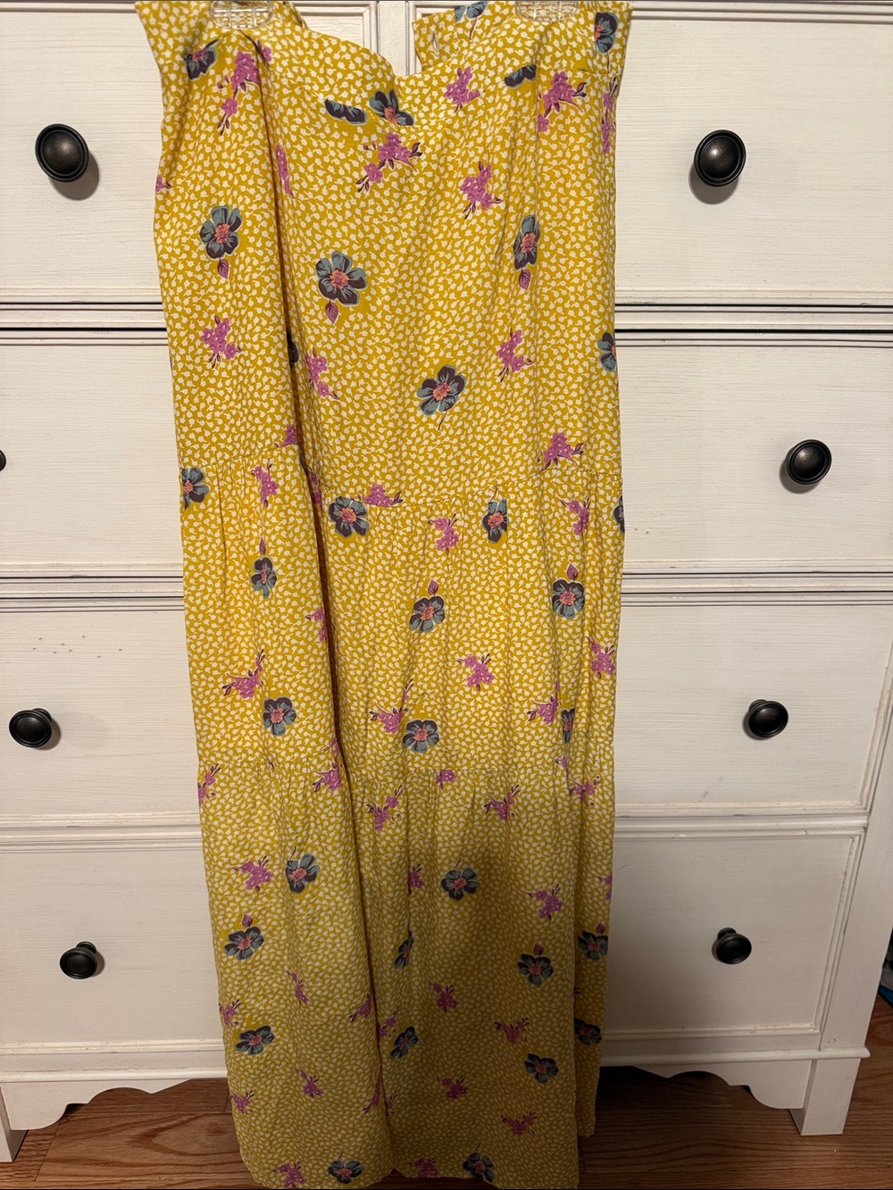 Moda Yellow Floral Button-Front Maxi Skirt